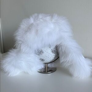 White Faux Fur Winter Hat